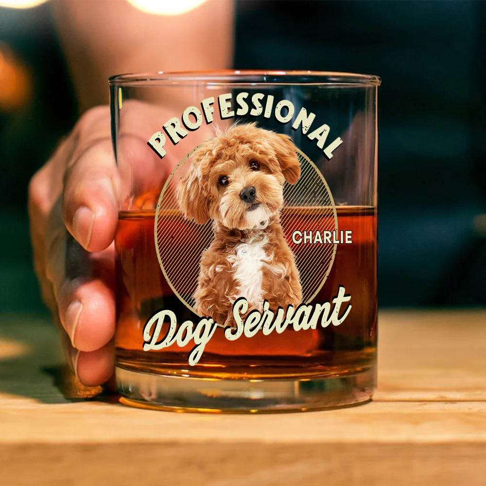 Custom Photo Servant Of Dog Cat Whiskey Glass Gift For Dog Cat Lovers HO82 893962 - Image 4