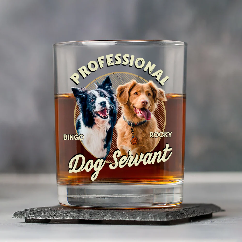 Custom Photo Servant Of Dog Cat Whiskey Glass Gift For Dog Cat Lovers HO82 893962 - Image 8