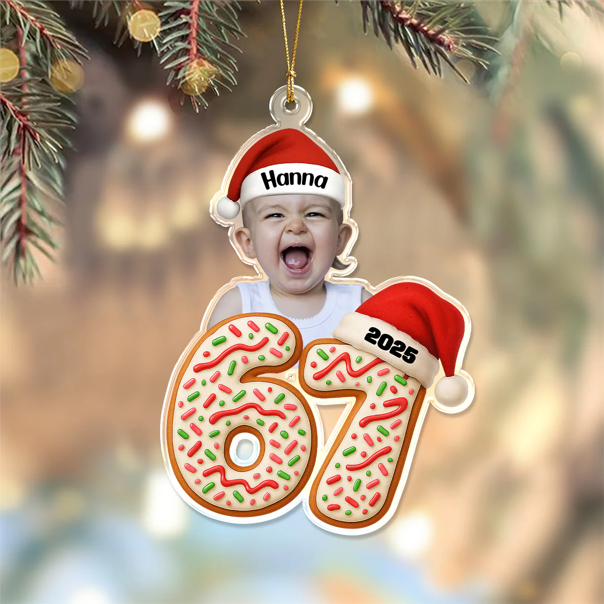 Custom Photo Six Seven Gen Alpha Humor Acrylic Ornament HO82 900704 - Image 4