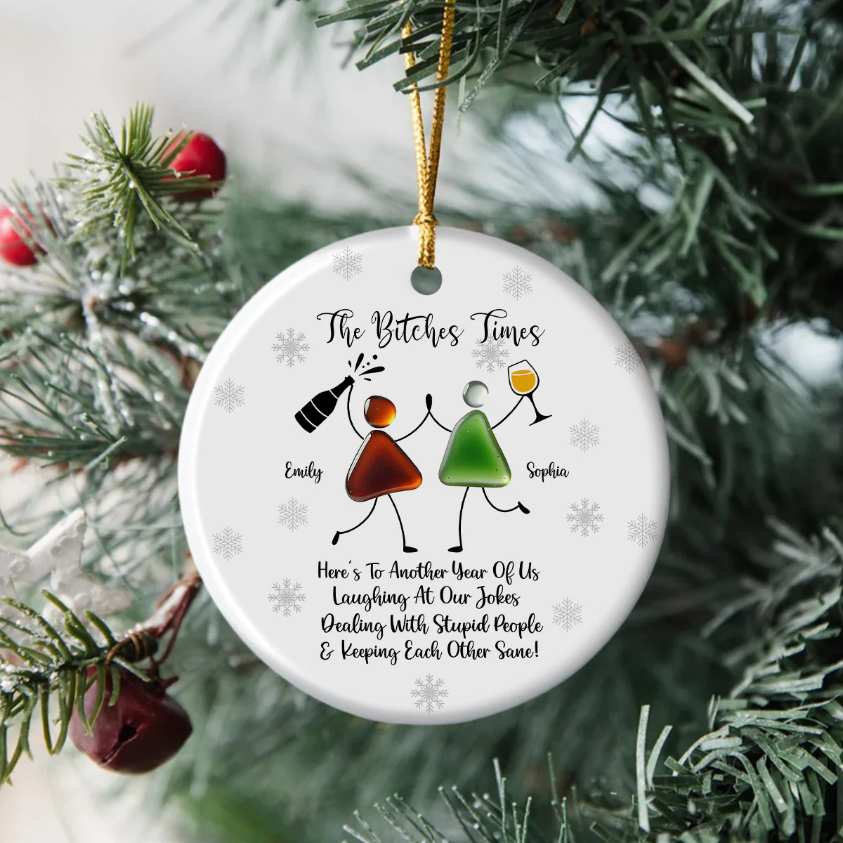 Custom Photo The B*tches Times Friendship Sea Christmas Ceramic Ornament HO82 900180 - Image 5