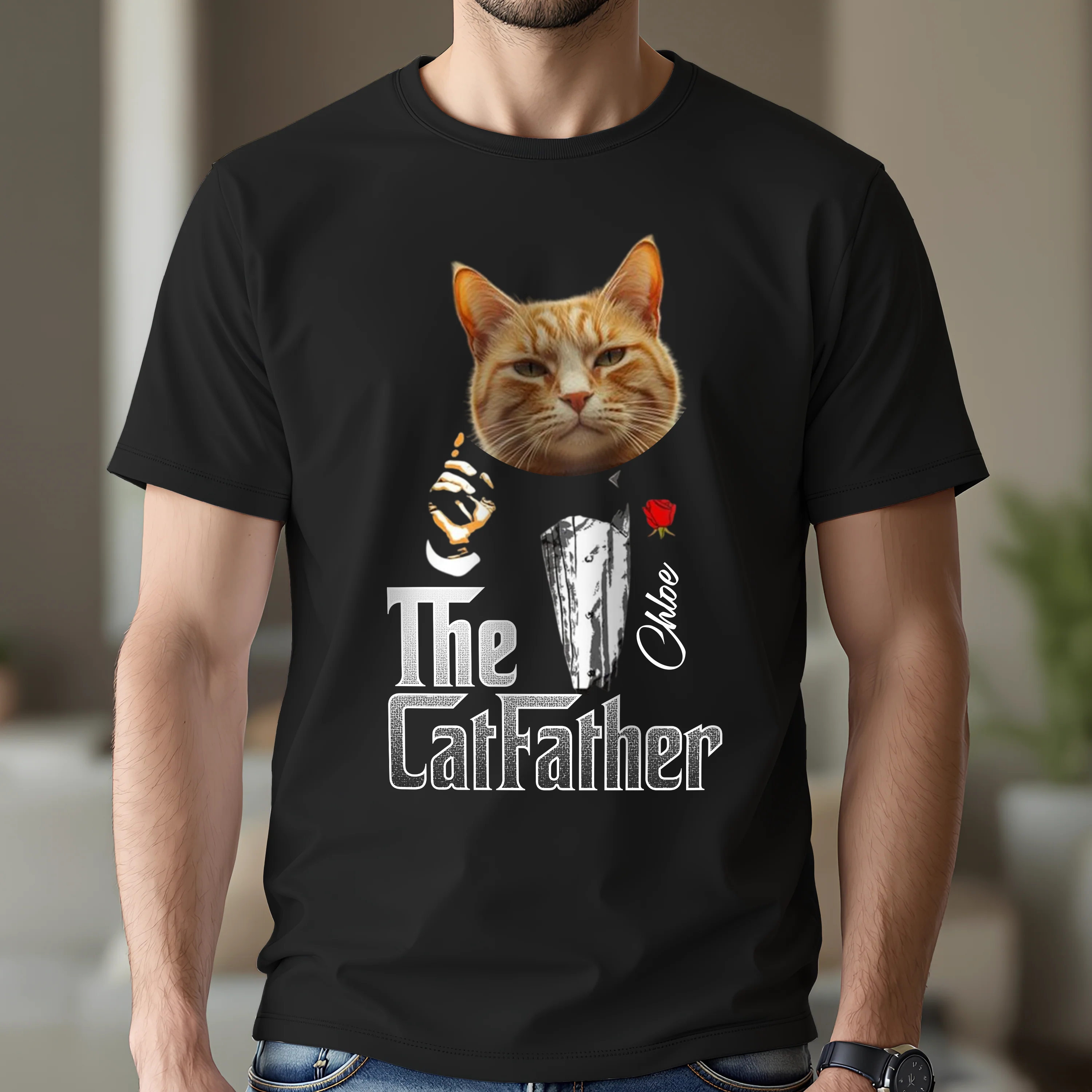 Custom Photo The Catfather Gentlemen Cat Shirt Personalized Gift For Dad HO82 893846 - Image 4
