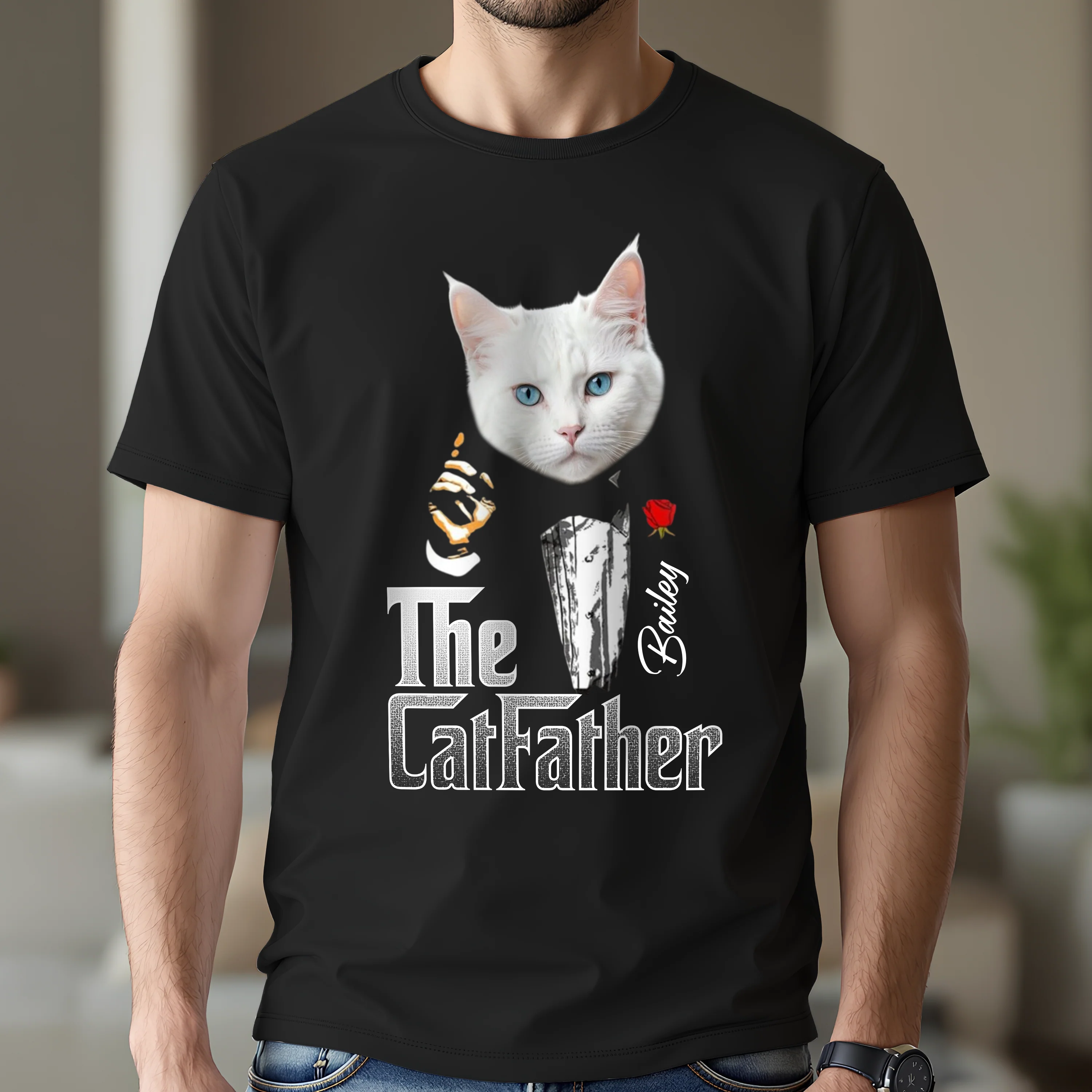 Custom Photo The Catfather Gentlemen Cat Shirt Personalized Gift For Dad HO82 893846 - Image 9