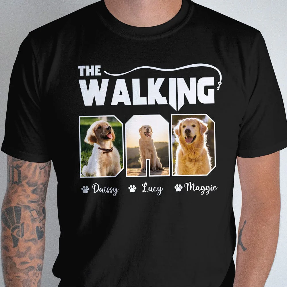 Custom Photo The Walking Dad Dog Dark Shirt TA29 889084