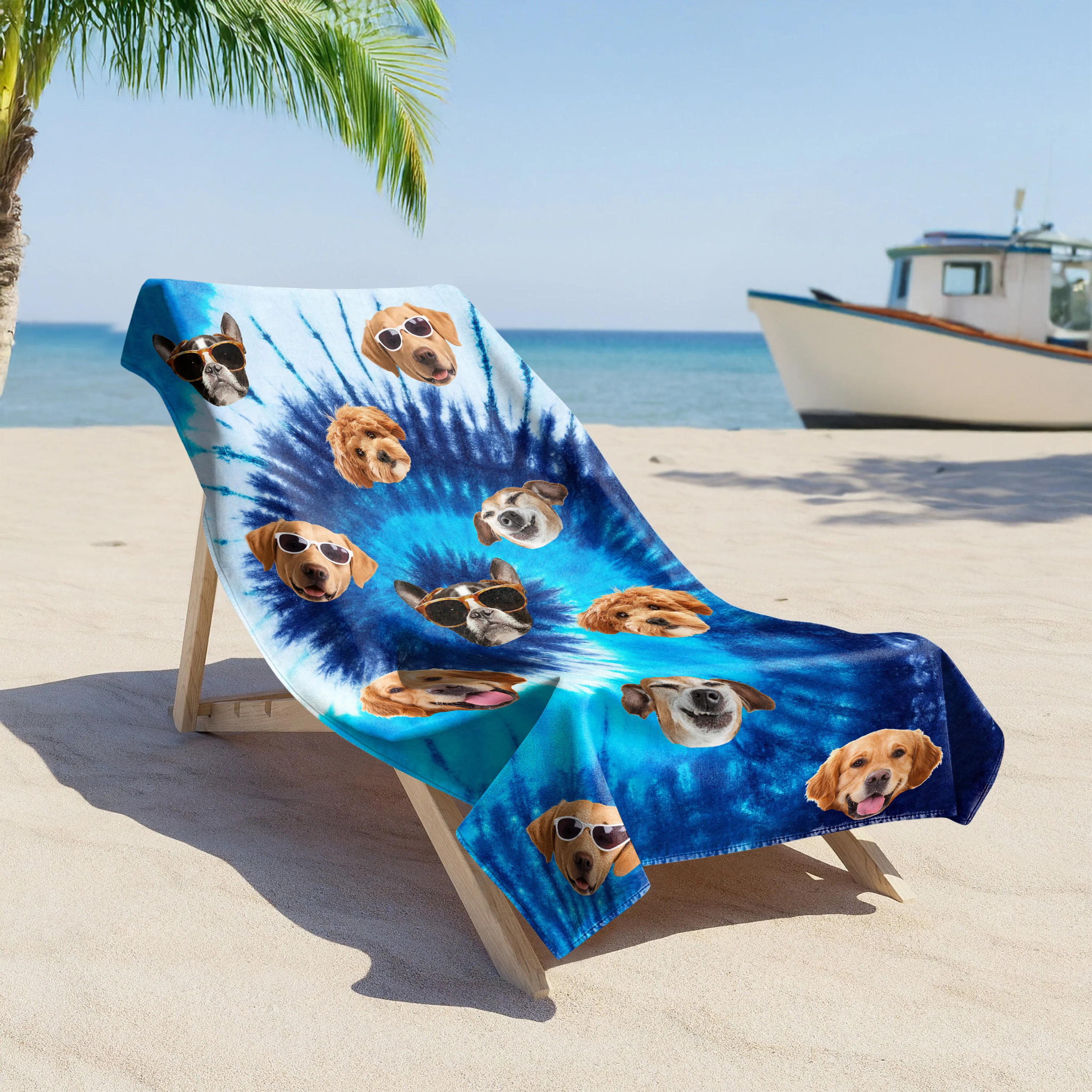 Custom Photo Tie Dye Background Beach Towel HO82 894168 - Image 3
