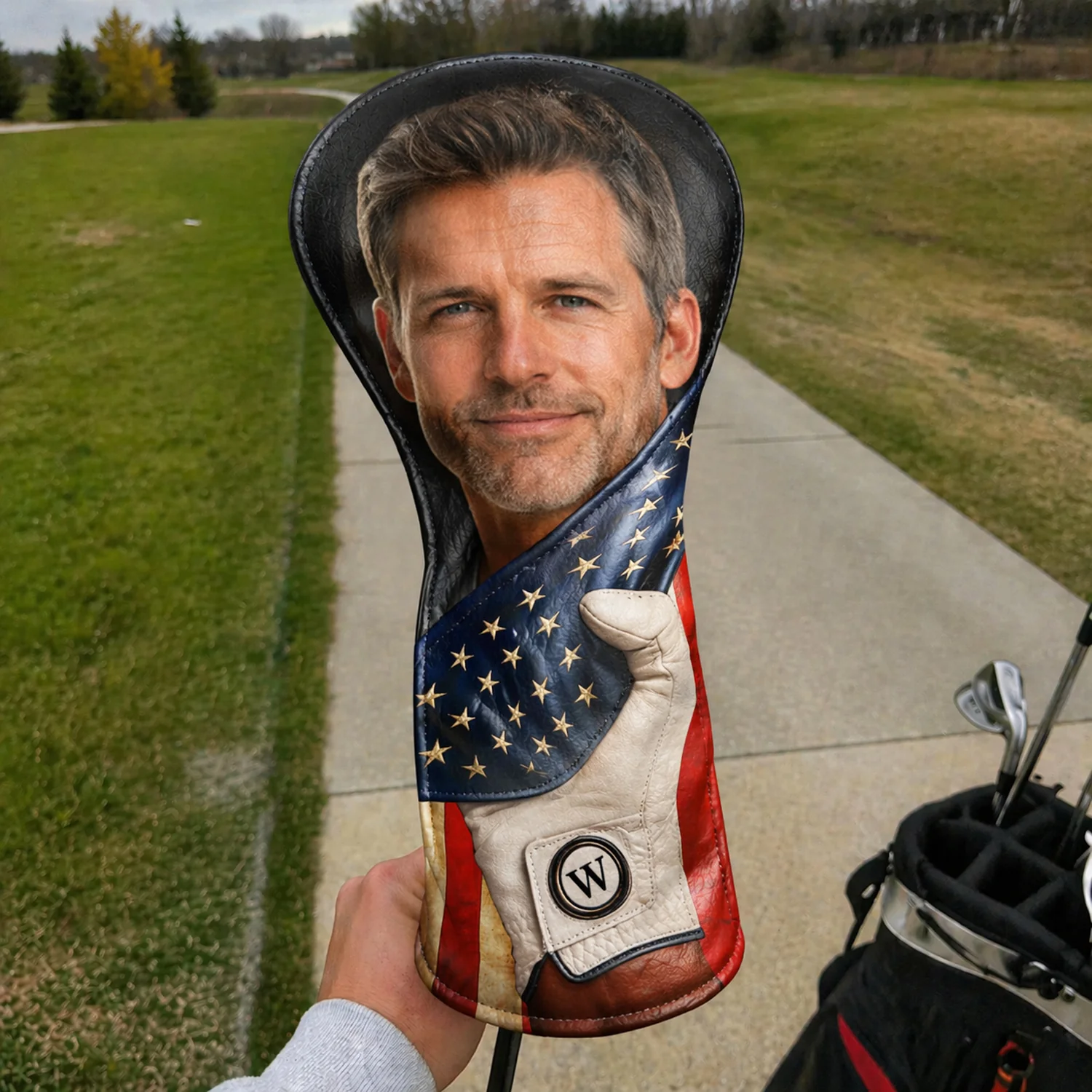 Custom Photo US Flag Golf Head Cover, Golf Club Cover - Gift For Dad, Golf Lovers HO82 902156 - Image 3