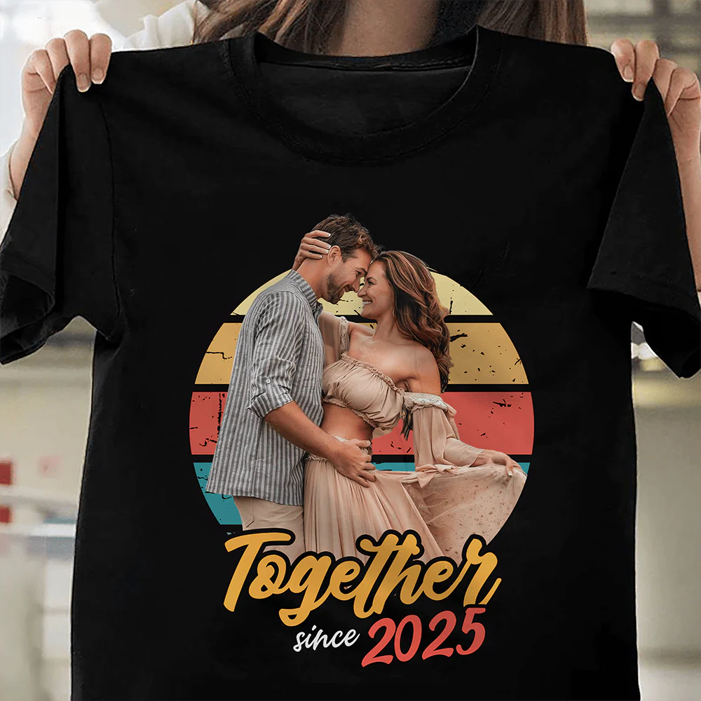 Custom Photo Vintage Girlfriend Boyfriend Vintage Birthday Valentine Gift Couple Dark Shirt HO82 893392 - Image 6