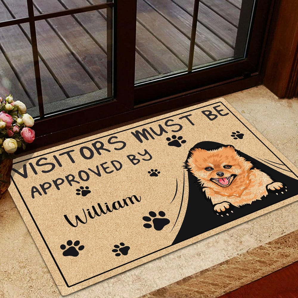 Custom Photo Visitors Must Be Approved By This Dog Doormat HO82 891232 - Image 2