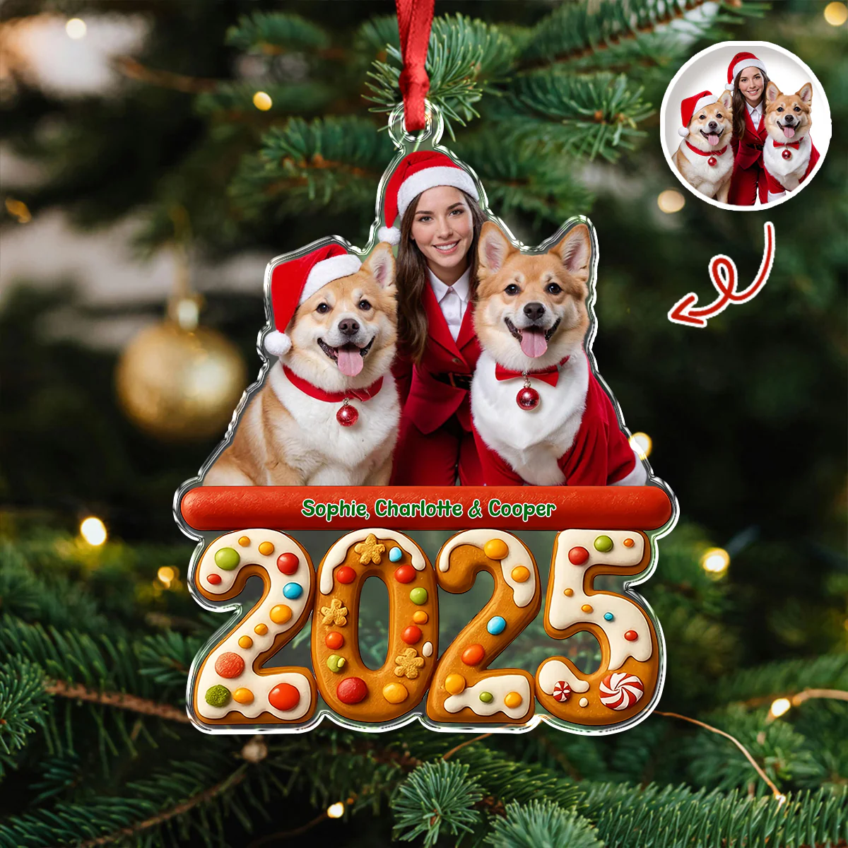 Custom Photo We And Our Dog Family Acrylic Ornament Gift For Dog Lovers HO82 900060 - Image 2