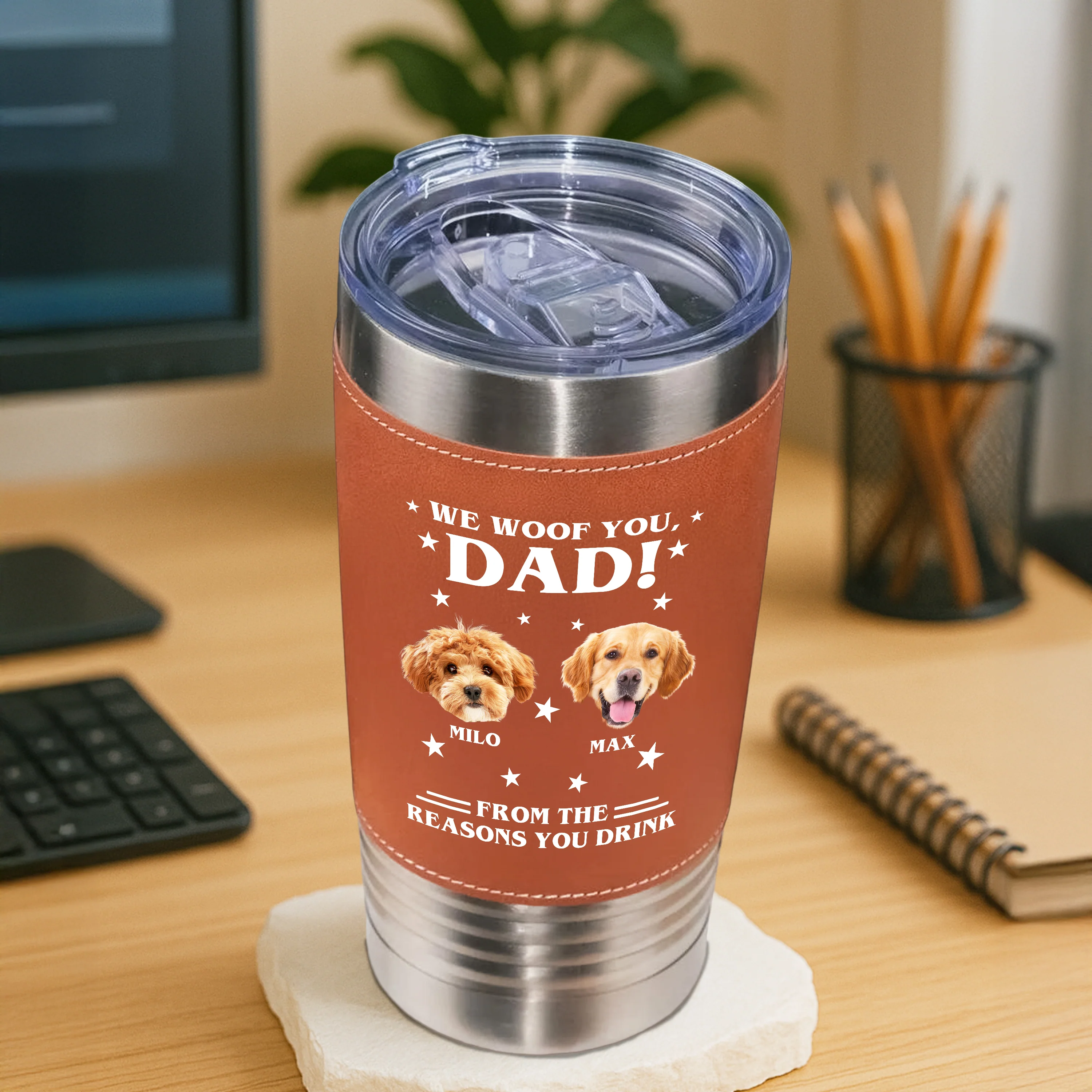 Custom Photo We Woof You - Dog Tumbler Gift For Dad For Dog Dad HO82 894118 - Image 9