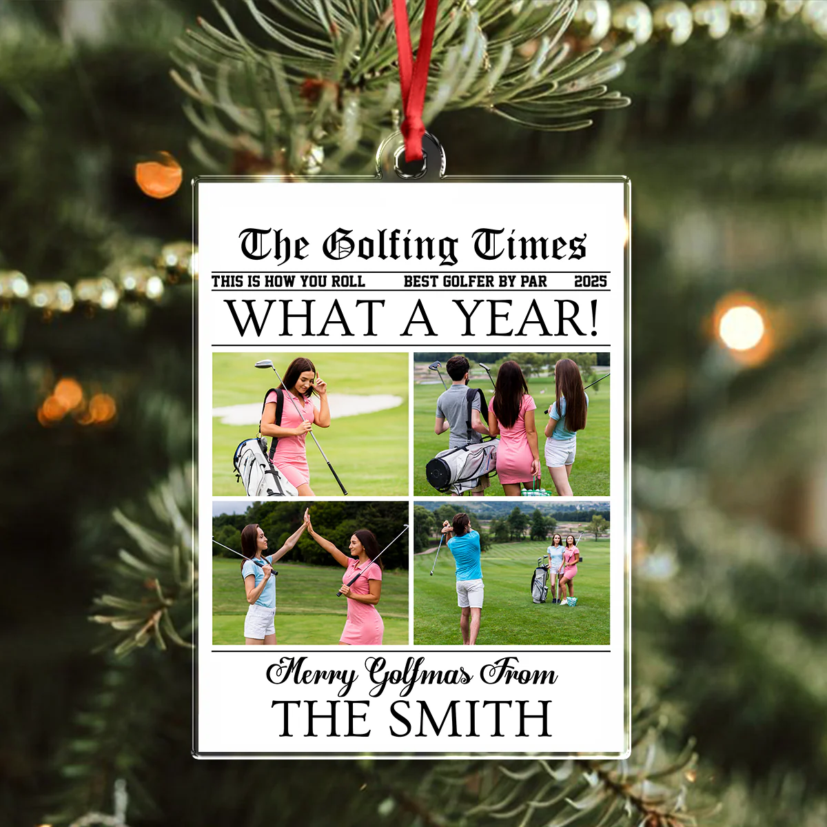Custom Photo What A Year Acrylic Ornament Christmas Gift For Golf Lovers HO82 894692 - Image 3