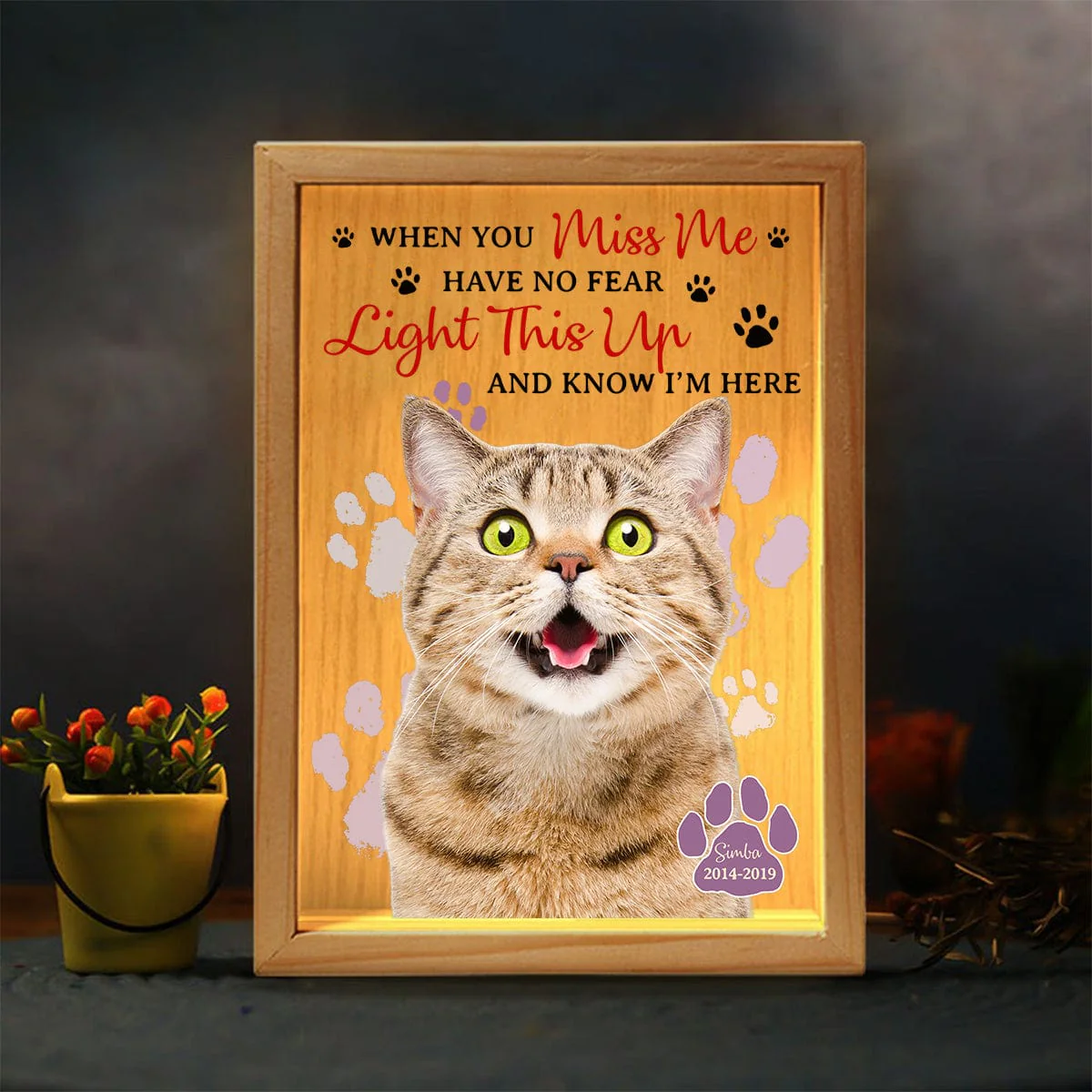 Custom Photo When You Miss Me For Cat Lovers Light Box TA29 890056 - Image 2