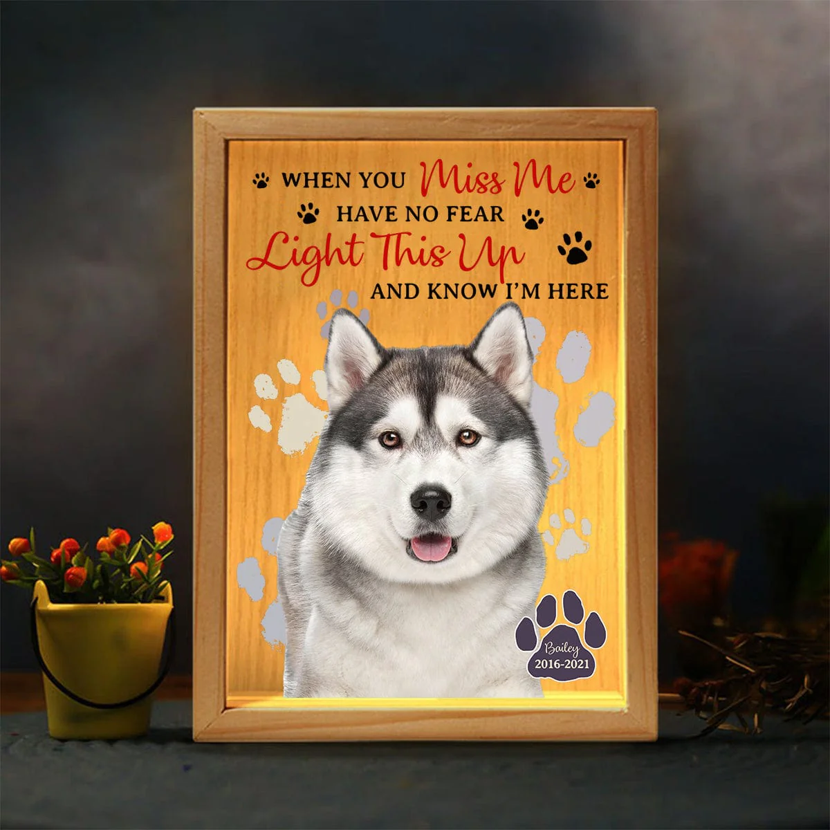 Custom Photo When You Miss Me For Dog Lovers Light Box TA29 890054 - Image 2