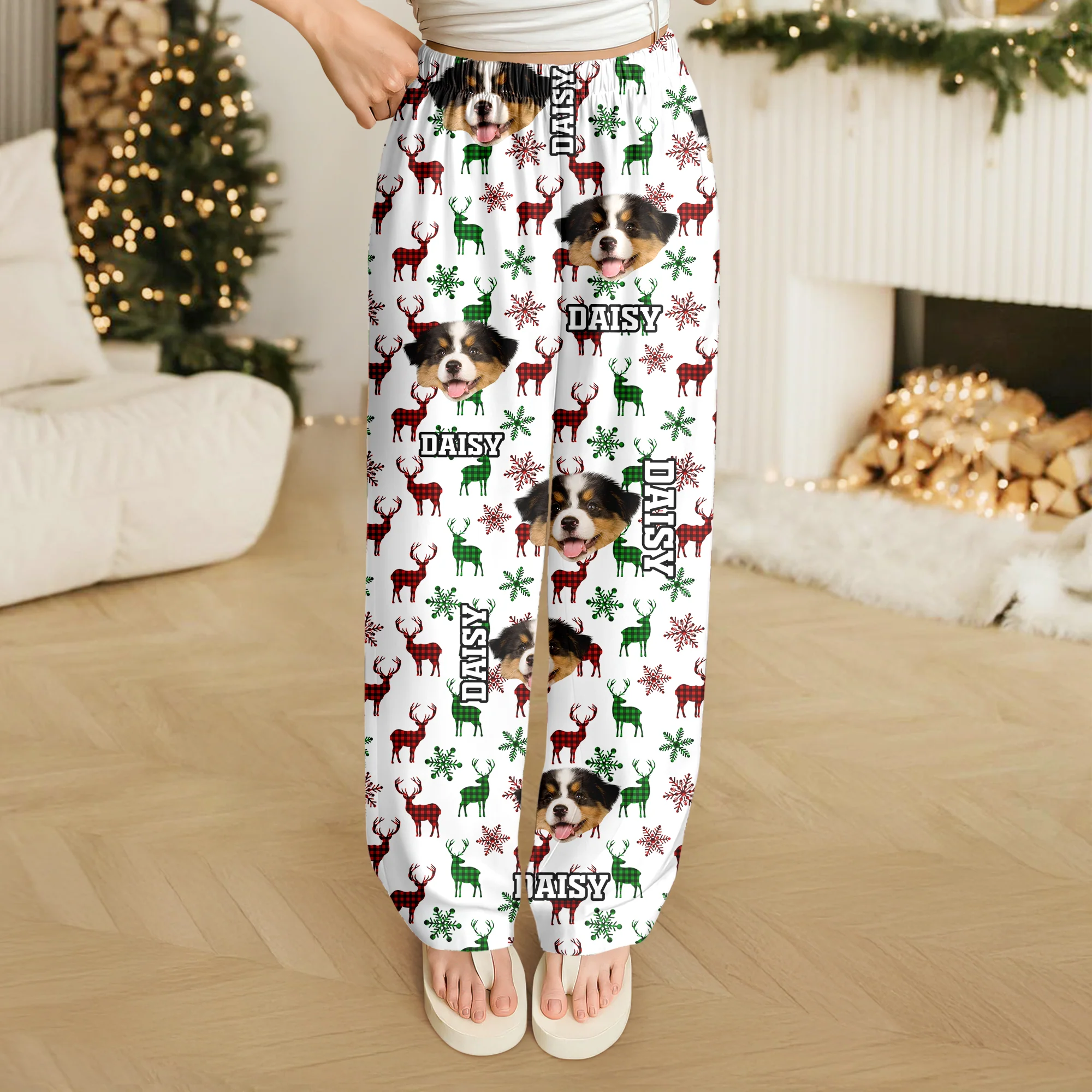 Custom Photo With Christmas Background For Dog Cat Lovers Pajamas T368 889936 - Image 9