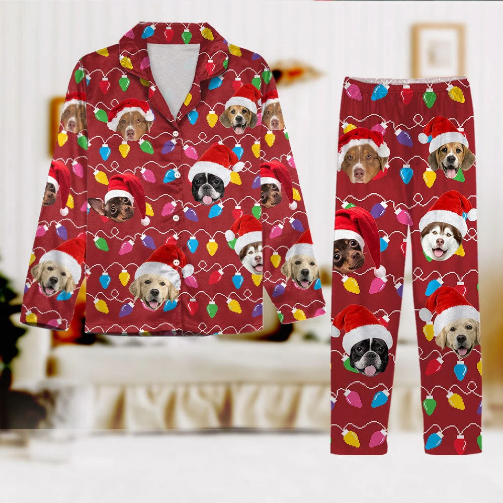 Custom Photo With Colorful Christmas Lights For Dog Lovers Pajamas N304 889916 - Image 2