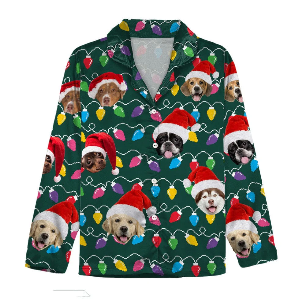 Custom Photo With Colorful Christmas Lights For Dog Lovers Pajamas N304 889916 - Image 4