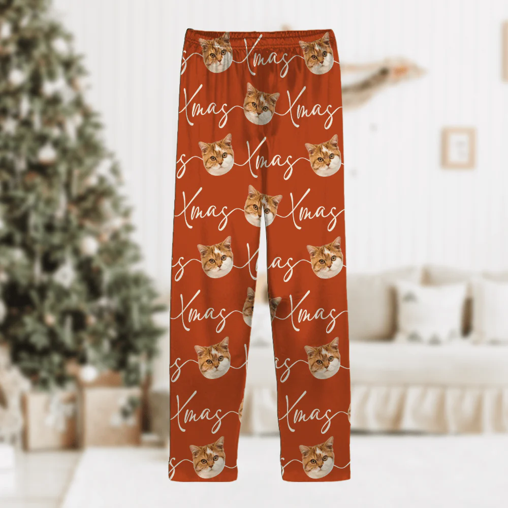 Custom Photo Xmas Pajamas Custom Cat Pajamas DA199 889884 - Image 4