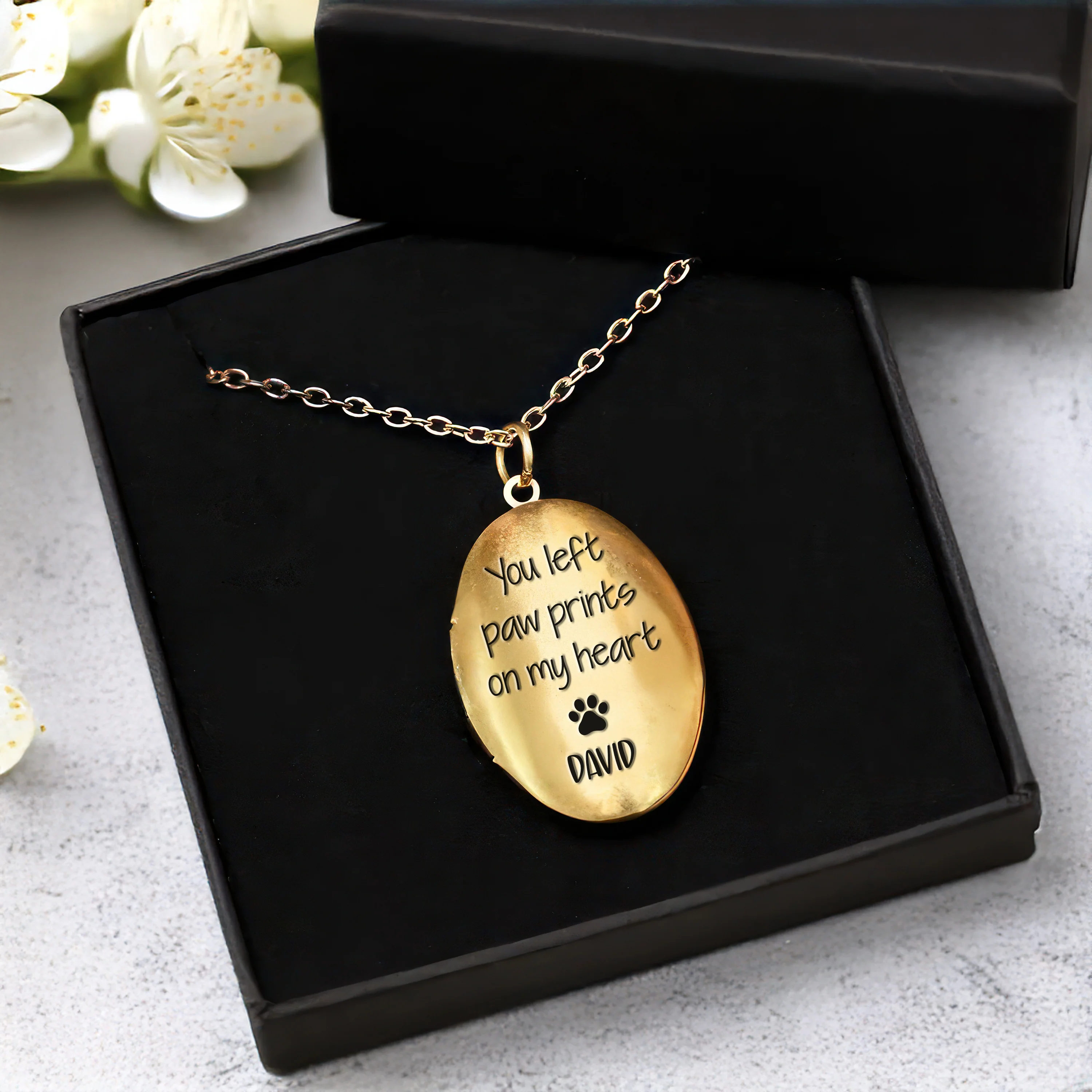 Custom Photo You Left Paw Prints On My Heart Dog Memorial Locket Necklace HO82 893674 - Image 8