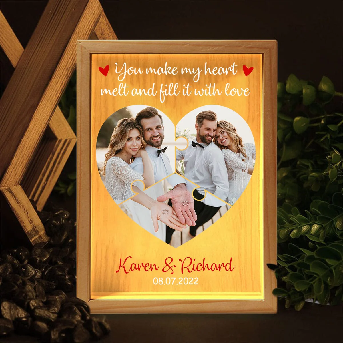 Custom Photo You Make My Heart Melt And Fill Couple Light Box TA29 890058