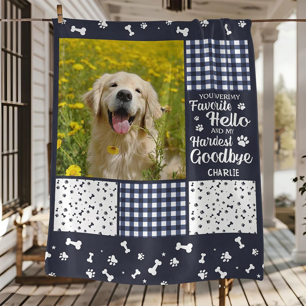 Custom Photo You Were My Favorite Hello And My Hardest Goodbye Memorial Blanket Gift For Pet Owners, Pet Lovers HO82 893528 - Image 5