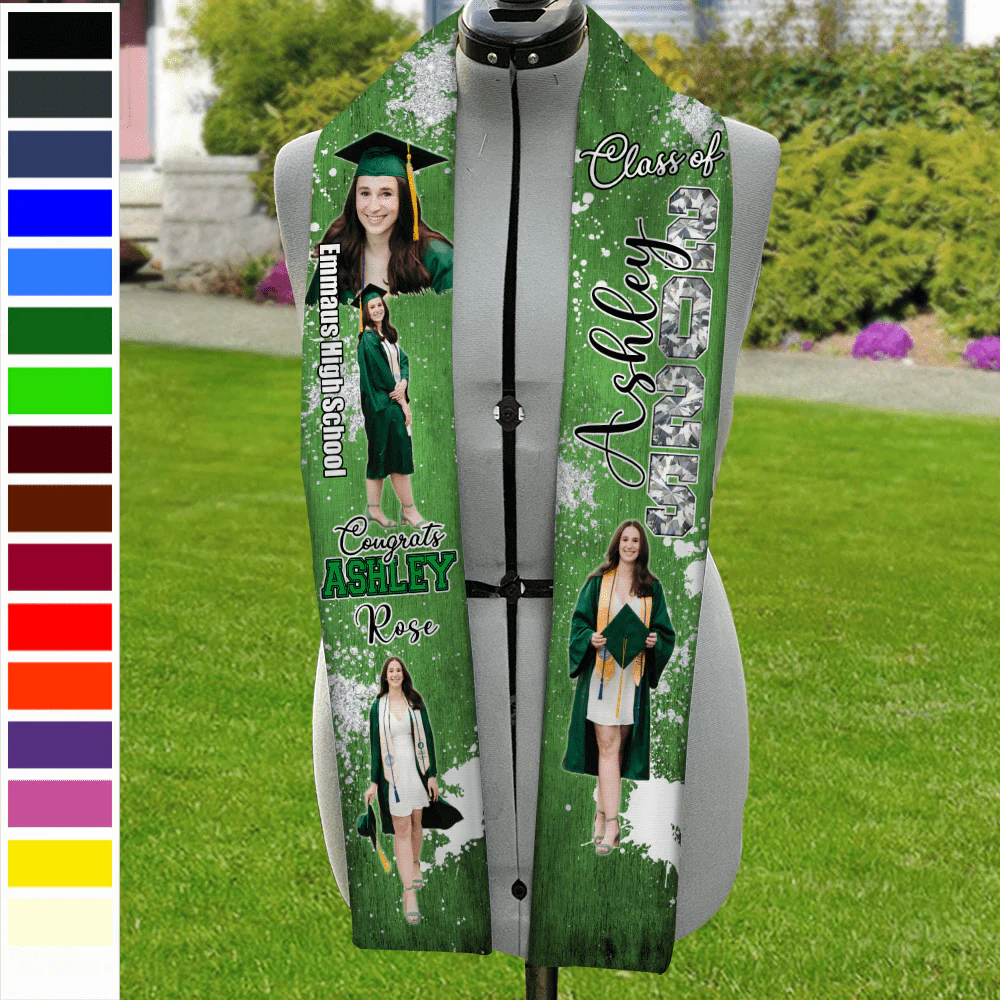 Custom Portrait Photo And Add School Name Graduation Gift Stoles N369 890224 - Image 3
