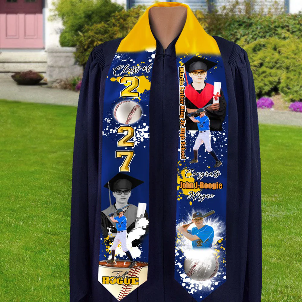 Custom Portrait Photo Class Of 2026 With Sporty Style Graduation Gift Stoles N369 890212 - Image 8
