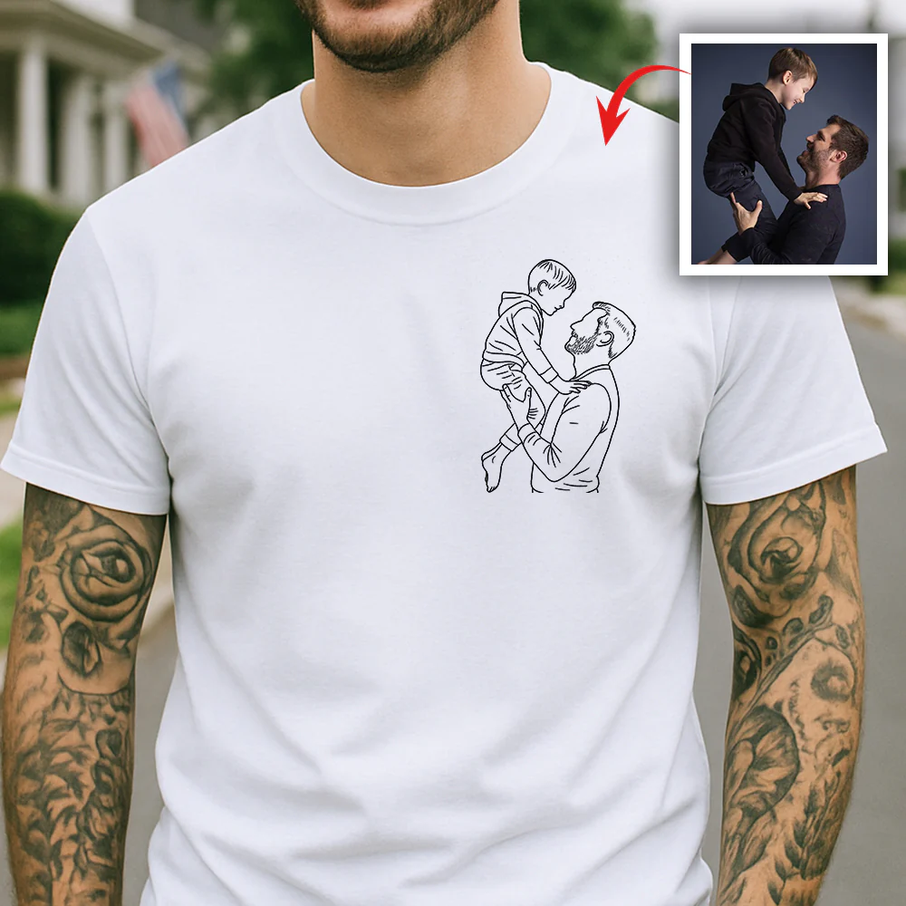 Custom Portrait Photo Drawing Style Family Bright Shirt Gift For Father's Day HO82 893986 - Image 9