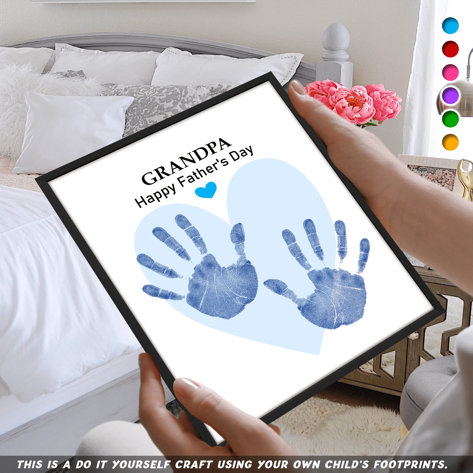 Dad Happy Father's Day With DIY Handprint Picture Frame HO82 890590 - Image 2