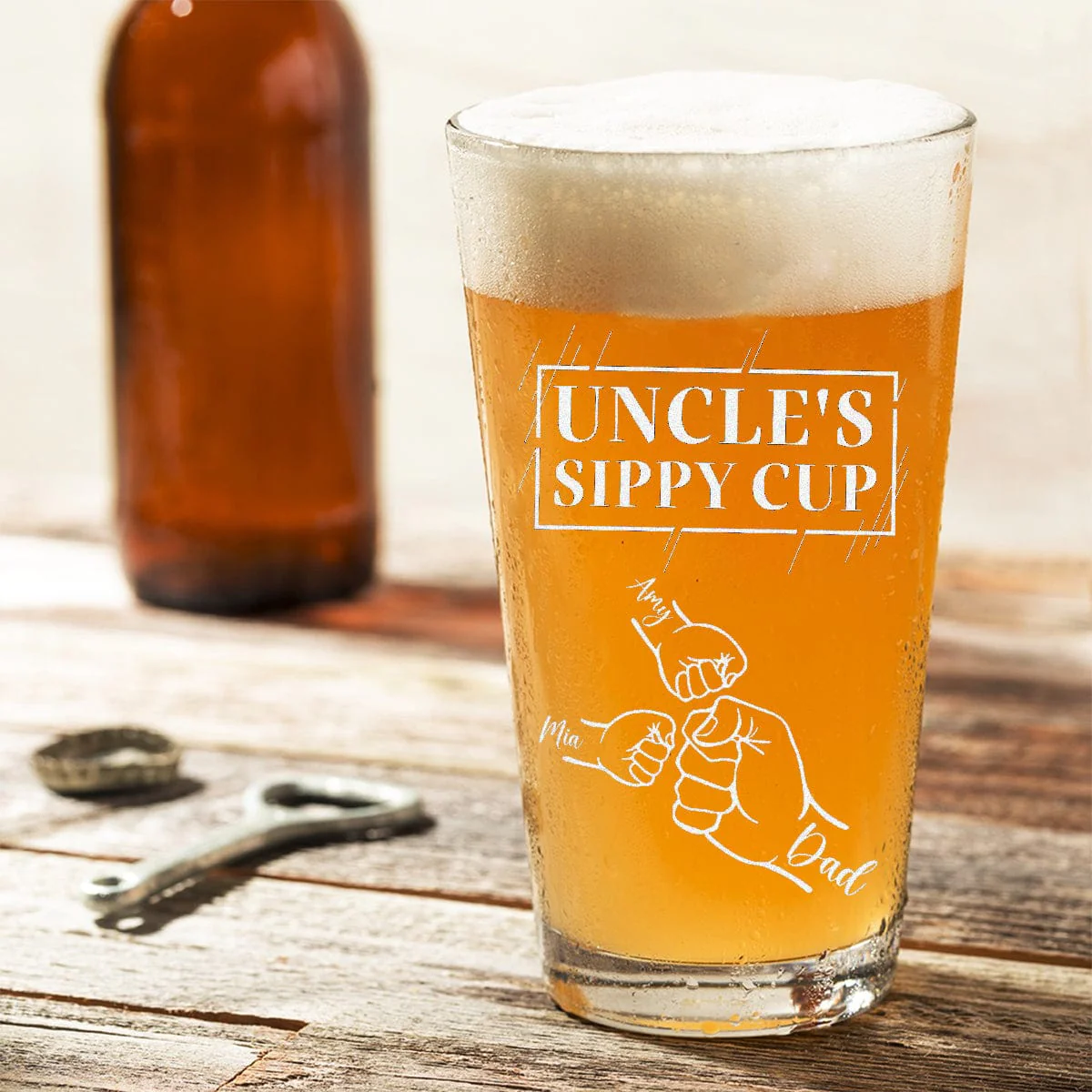 Daddy's Sippy Cup Print Beer Glass Personalized Gift HO82 890528 - Image 3