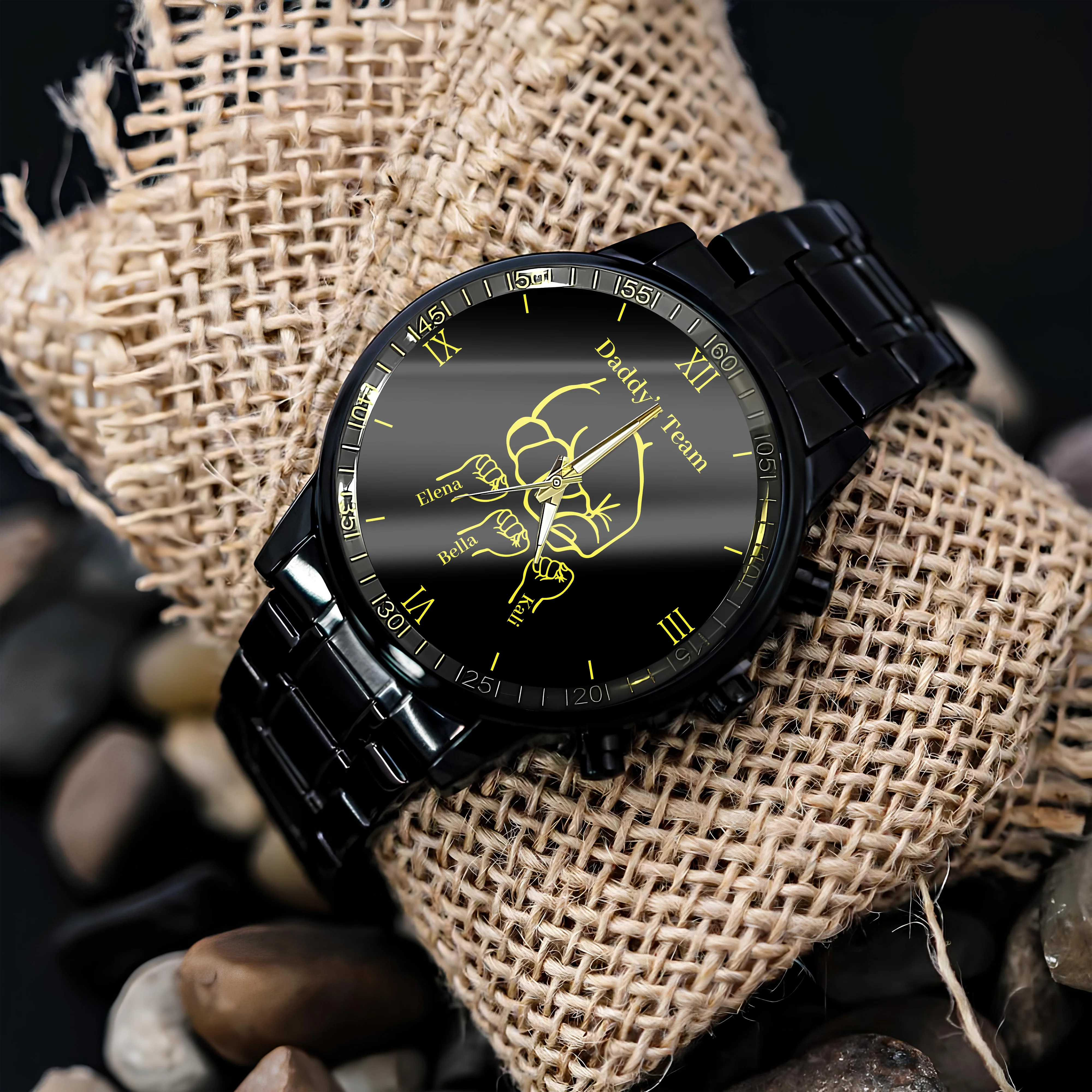 Daddy's Team Fist Bump Dad And Kids Men's Watch Gift For Father's Day HO82 893762 - Image 4