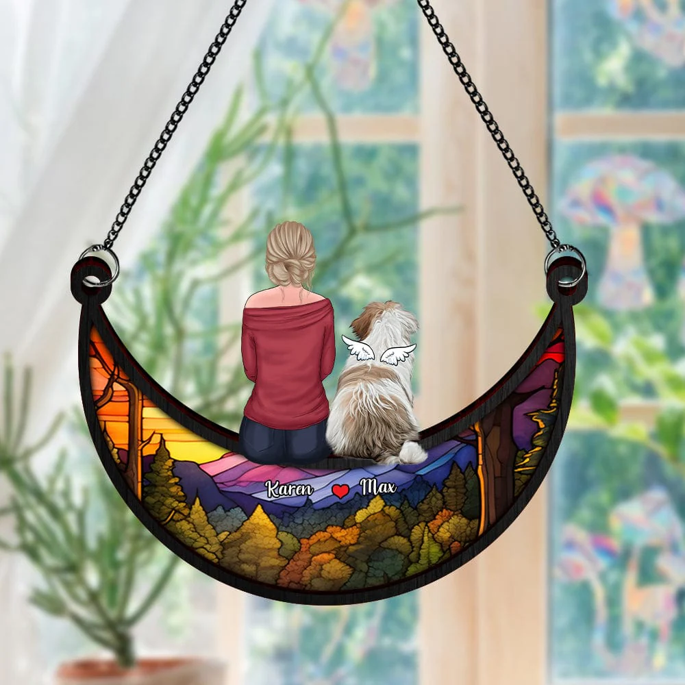 Dog And Owner You Left Paw Prints On My Heart Memorial Suncatcher Personalized Gift HO82 891142 - Image 3