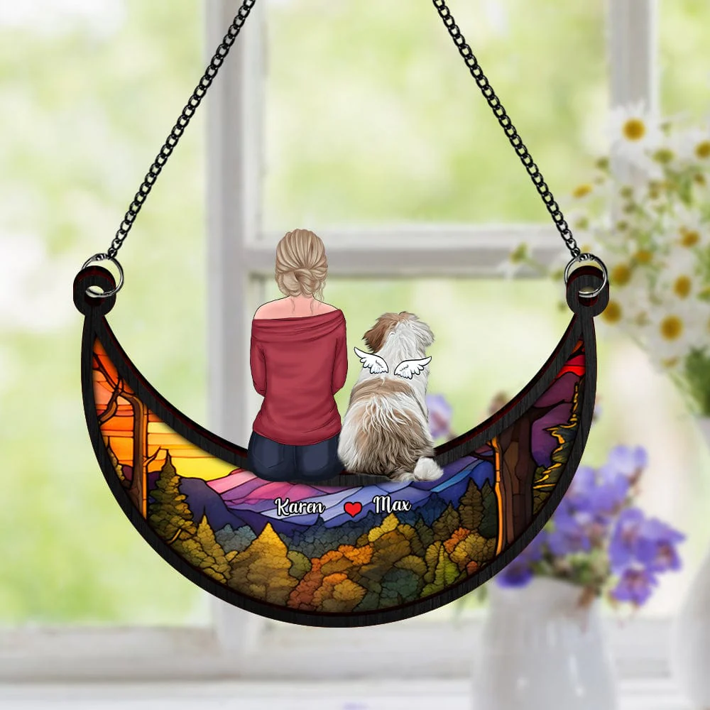 Dog And Owner You Left Paw Prints On My Heart Memorial Suncatcher Personalized Gift HO82 891142 - Image 4