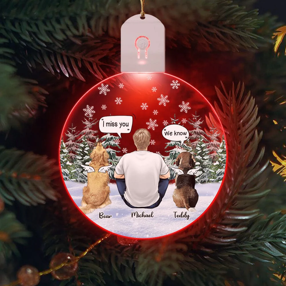 Dog Dad Memorial Dog Circle Led Acrylic Ornament Personalized Gift HO82 893276 - Image 2