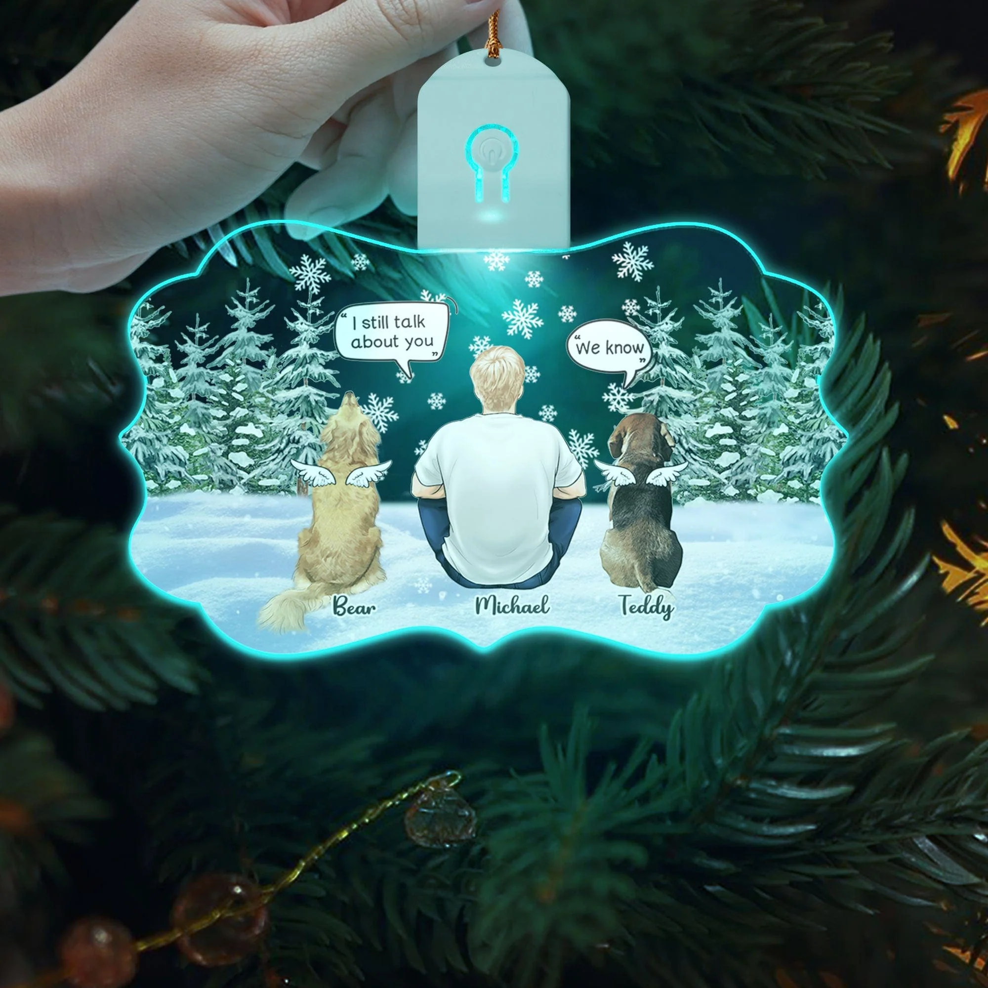 Dog Dad Memorial Dog Medallion Led Acrylic Ornament Personalized Gift HO82 893268