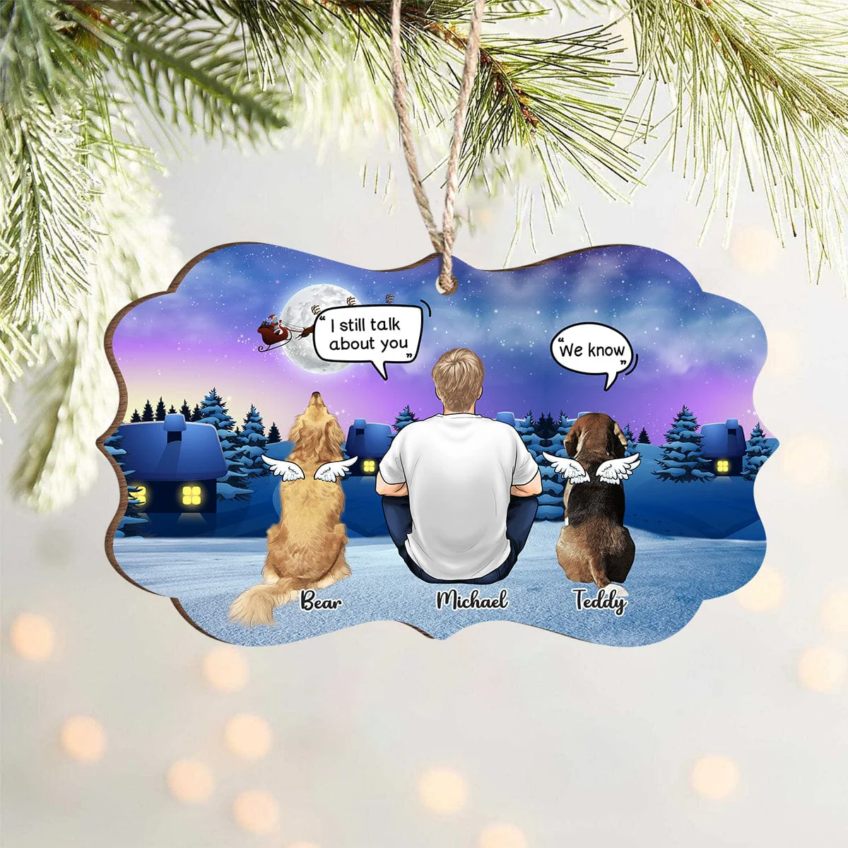 Dog Dad Memorial Dog Wood Ornament Personalized Gift HO82 891040 - Image 2