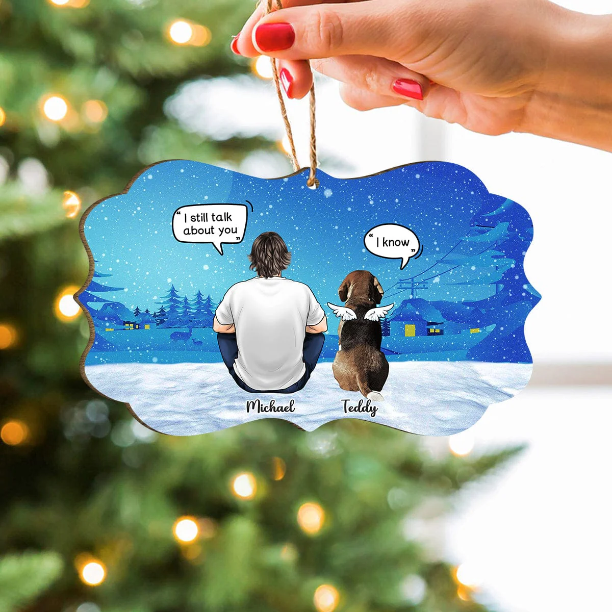 Dog Dad Memorial Dog Wood Ornament Personalized Gift HO82 891040 - Image 3