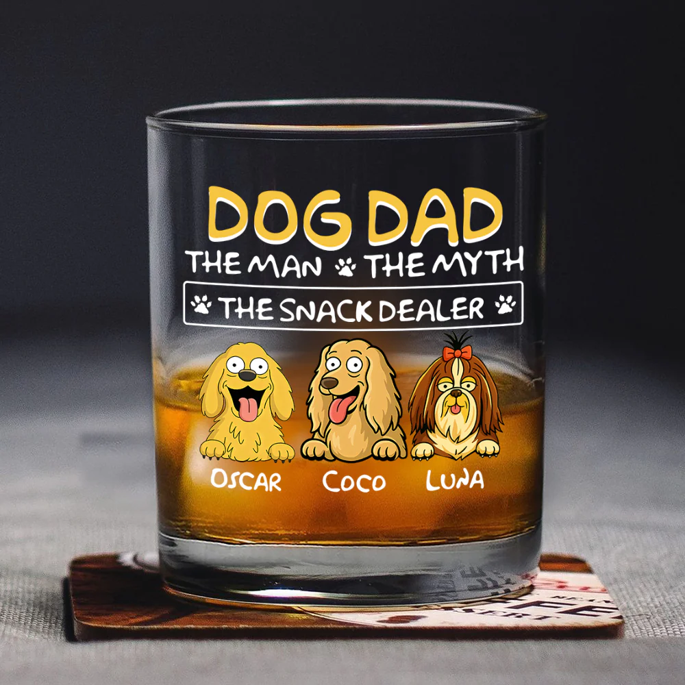 Dog Dad The Man The Myth The Snack Dealer Print Rock Glass Personalized Gift HO82 893704 - Image 5