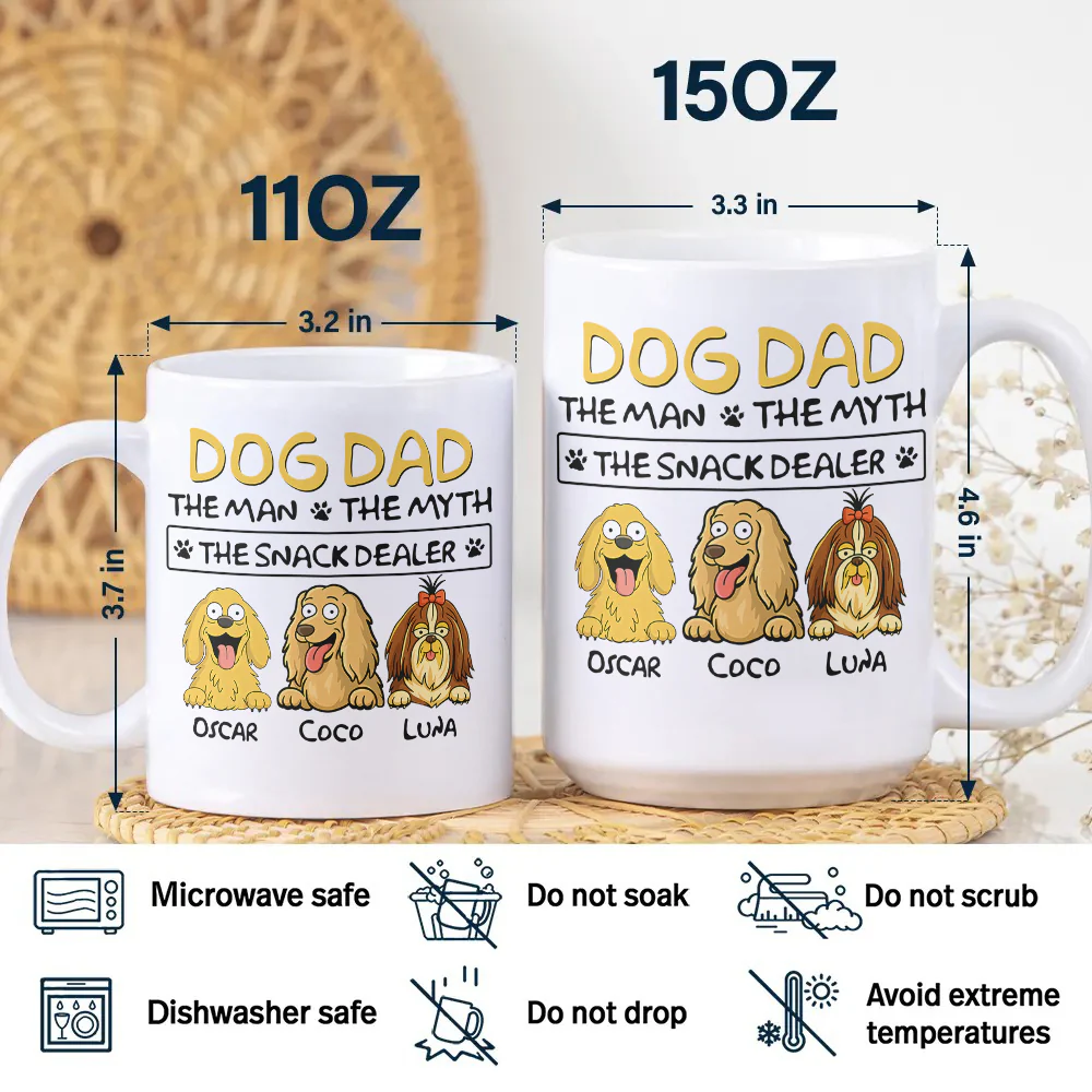 Dog Dad The Man The Myth The Snack Dealer White Mug Personalized Gift For Dog Dad HO82 893702 - Image 7