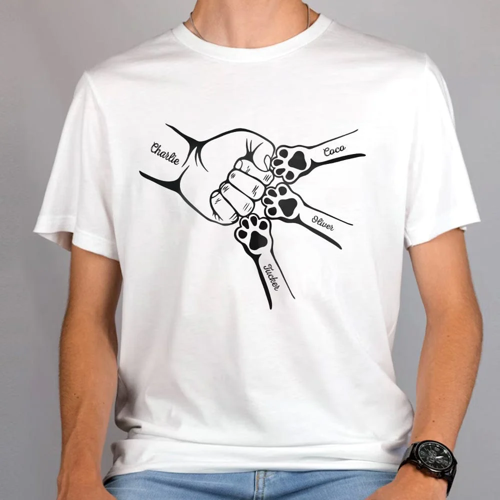 Dog Dad With Paw For Dog Lovers Bright Shirt Personalized Gift N304 890370 - Image 3