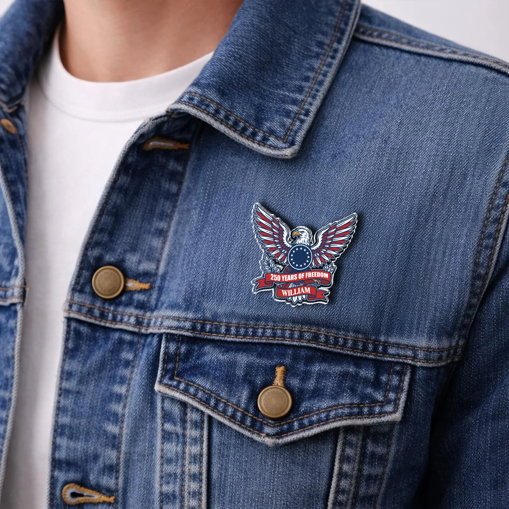 Eagle USA 250th Anniversary 1776-2026 Semiquincentennial Patriotic Acrylic Pin HO82 901802 - Image 7