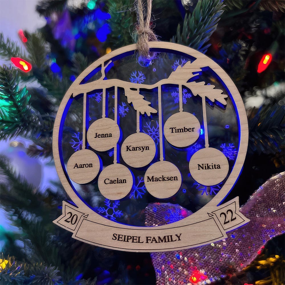 Family Tree With Snowflakes Christmas Ornament Personalized Gift N304 889664 - Image 3