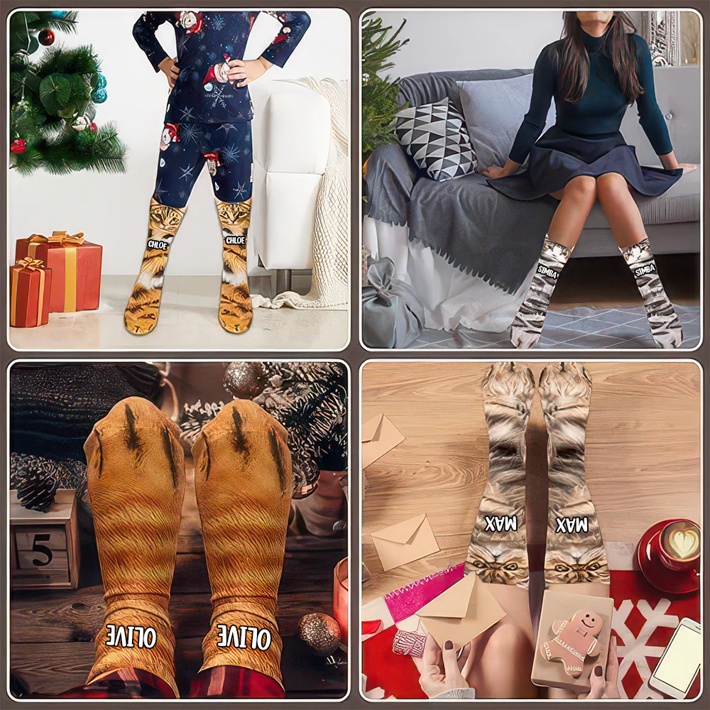 Funny Crazy Novelty Animal Paw Socks Personalized Gift For Christmas HO82 900472 - Image 4