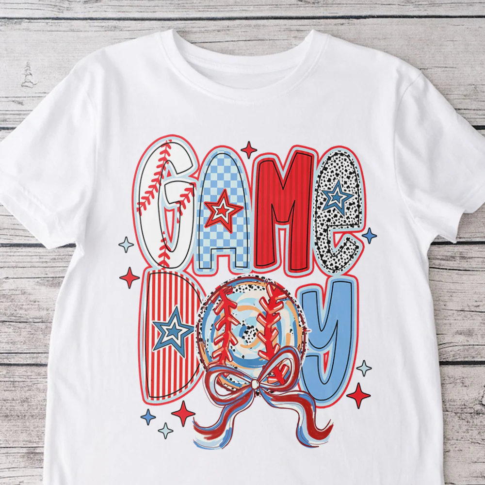 Game Day Baseball Coquette Brushstroke Family Bright Shirt HO82 893648 - Image 2