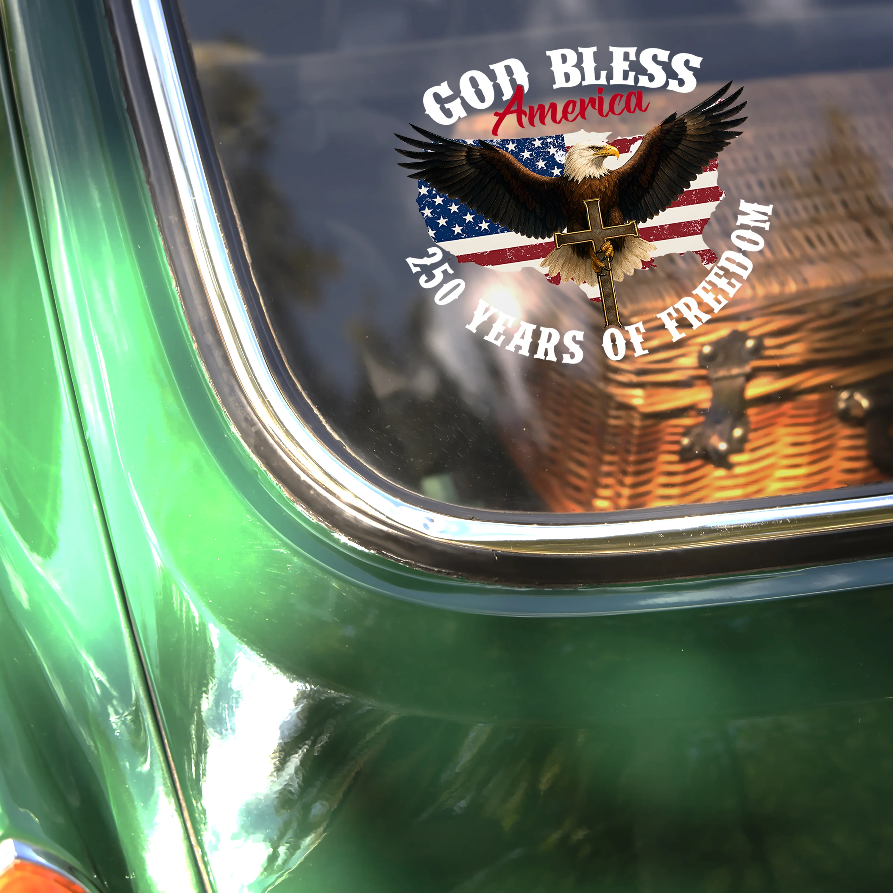 God Bless America Eagle 250 Years Of Freedom Patriotic Car Window Decal Sticker HO82 901086 - Image 3