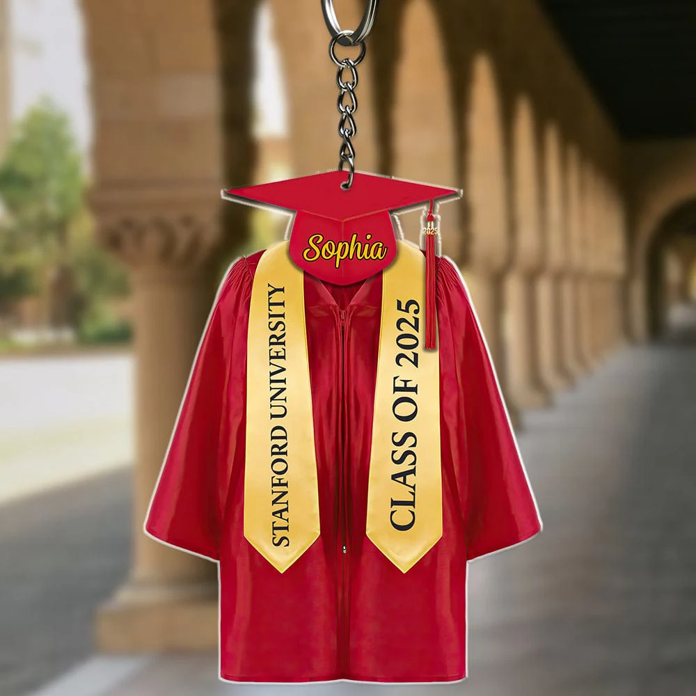 Graduation Robes And Hat For Bachelor, Senior Acrylic Keychain Personalized Gift T368 890126