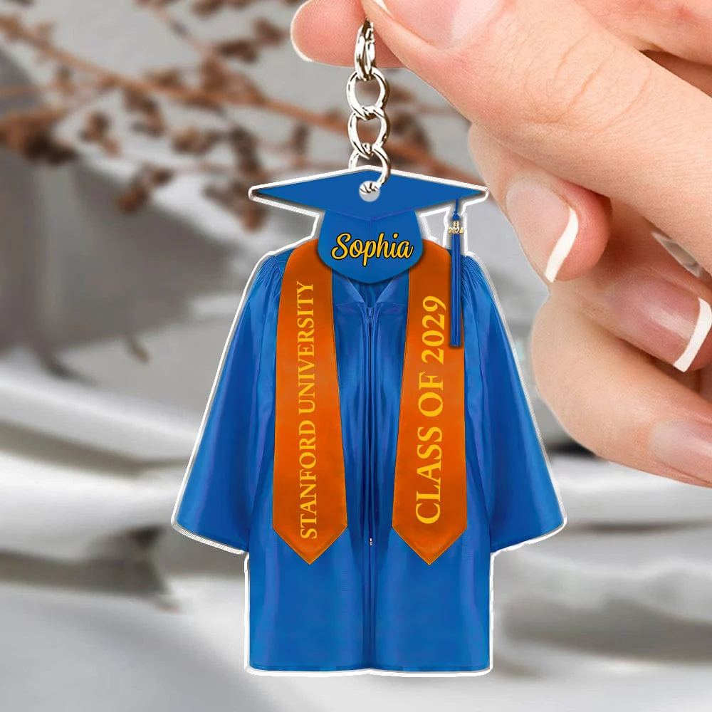 Graduation Robes And Hat For Bachelor, Senior Acrylic Keychain Personalized Gift T368 890126 - Image 34
