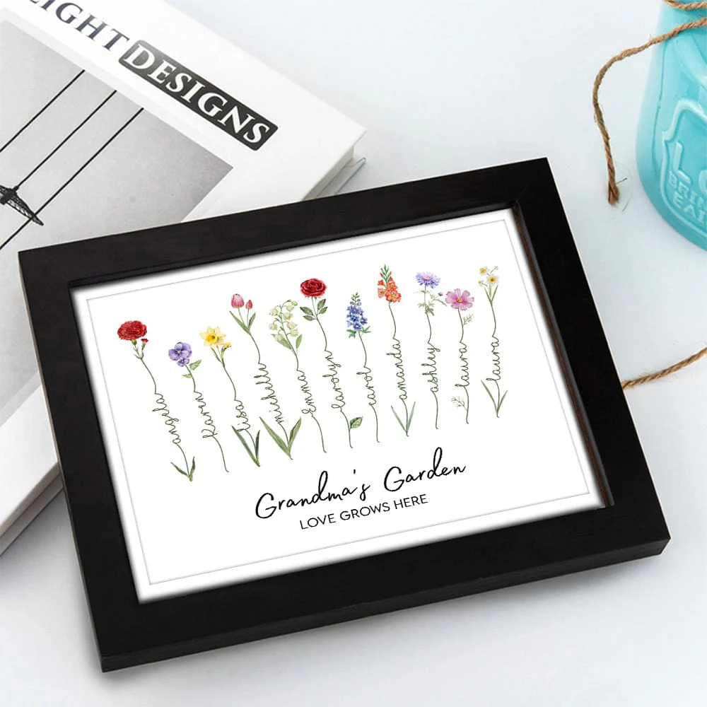 Grandma's Garden With Floral Bouquet Family Picture Frame Personalized Gift TA29 890222 - Image 4