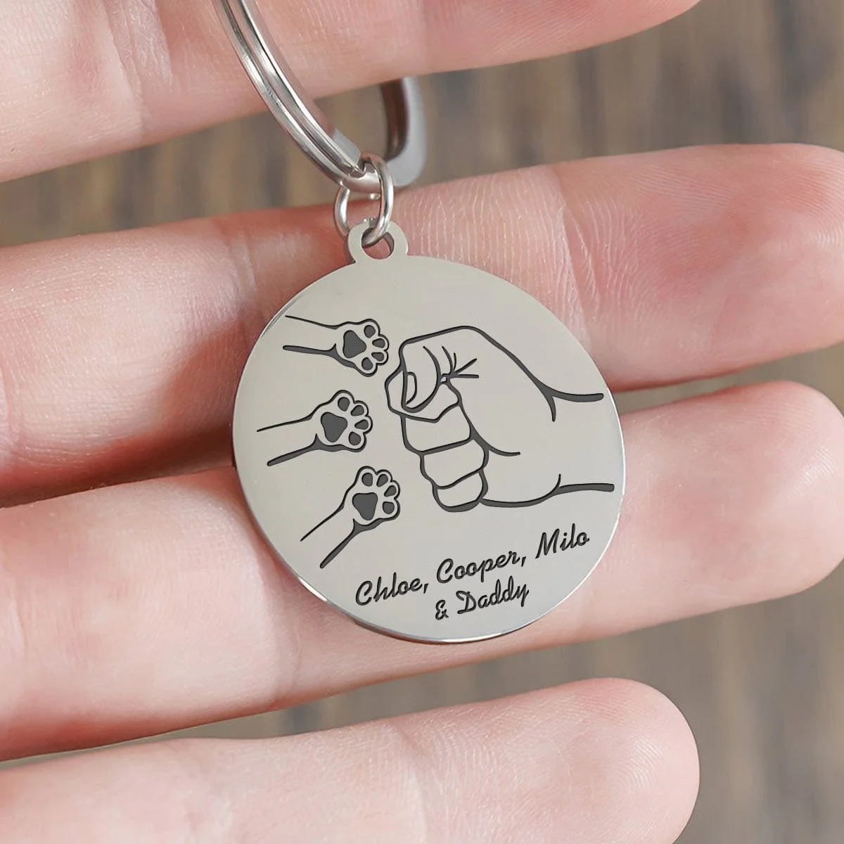 Happy Father's Day Dog Paw For Dog Dad Keychain Personalized Gift HO82 890740 - Image 4