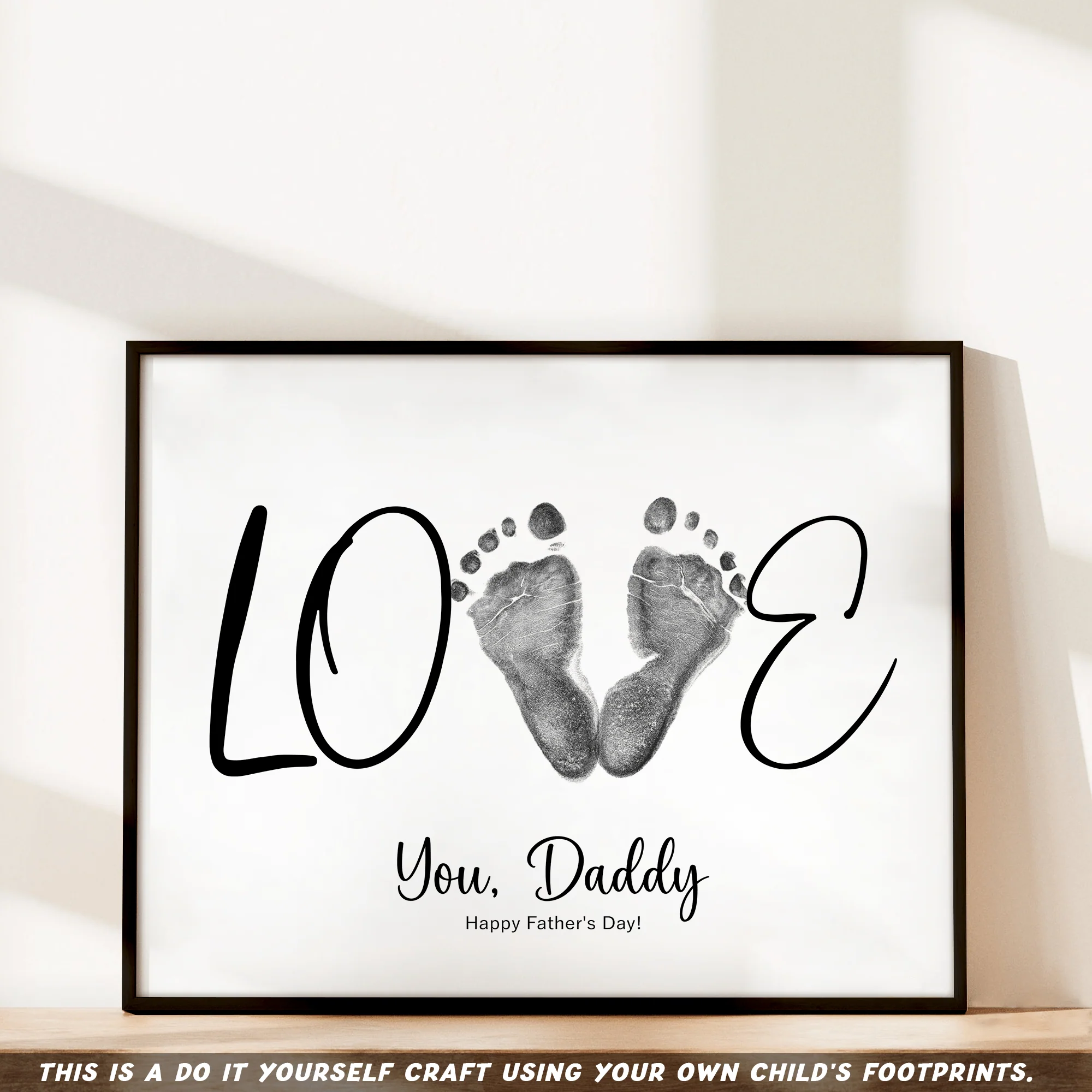 Happy Father's Day Love With DIY Footprint Art Poster Canvas Picture Frame HO82 890594 - Image 2