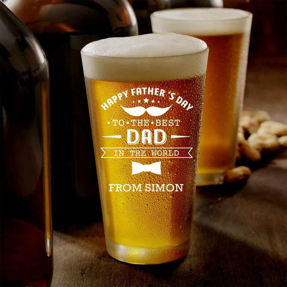 Happy Father's Day To The Best Dad Print Beer Glass HO82 890582
