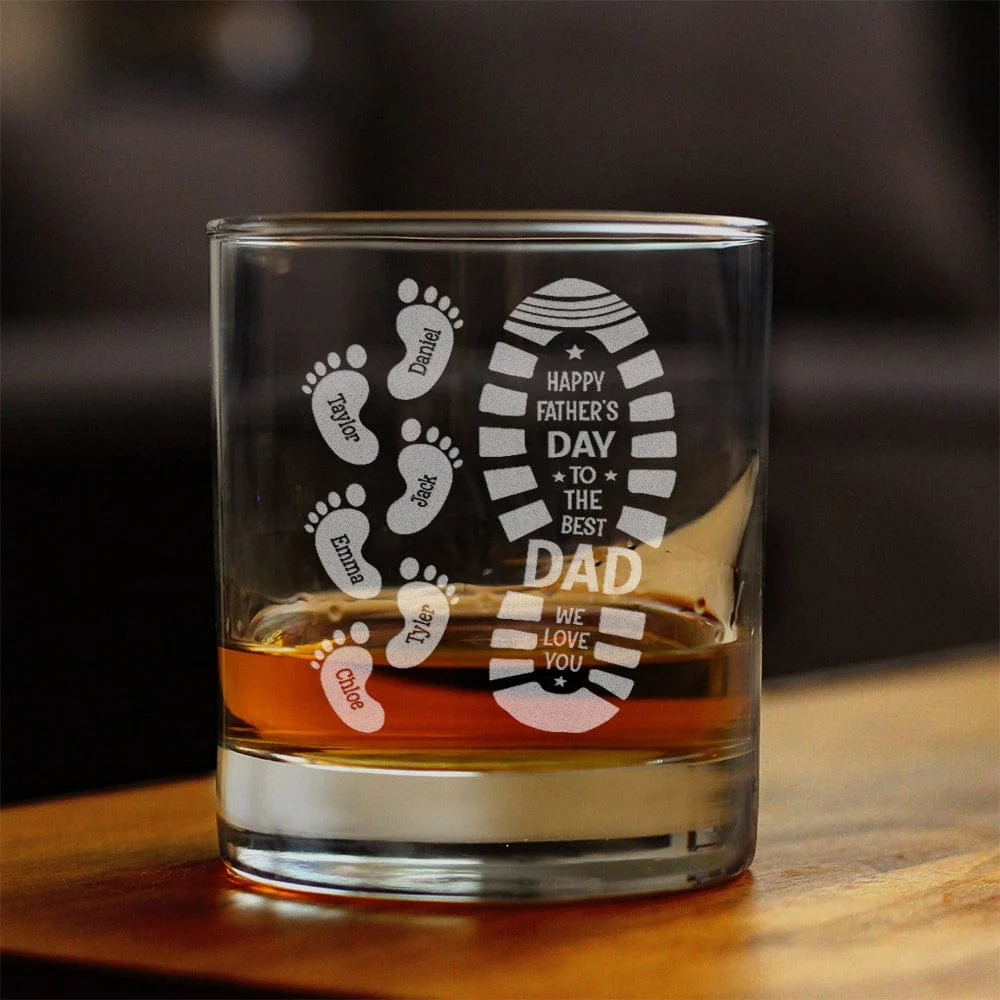 Happy Father's Day To The Best Dad Rock Glass Personalized Gift HO82 890624 - Image 2
